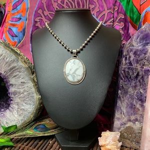 🌹NWT sterling & white buffalo turquoise pendant